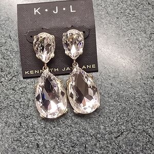 Kenneth Jay Lane Gold and Silver Teardrop Earrings